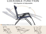 2-Pack Zero Gravity Outdoor Lounge Chairs 330lbs Capacity Folding Textilene Recliner with Adjustable 34388144