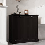 Two-Compartment Tilt-Out Laundry Sorter Cabinet-Black W1120139082