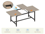 Expandable Dining Table Set for 4-8, 63" Large Extendable Kitchen Table with 2 Benches & 2 Stools, W1820P464320