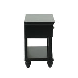 ZNTS Lyndon Nightstand With One Drawer and Shelf In Black Finish SR014359