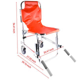 Foldable Lightweight EMS Stair Chair with Brake, Medical Emergency Evacuation Lifting Climbing 03231191