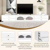 ON-TREND Luxurious TV Stand with Fluted Glass Doors, Elegant and Functional Media Console for TVs Up WF311903AAK