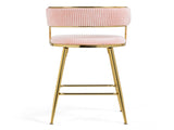 (SET of 2) 26'' Counter height bar stools Corduroy kitchen island counter bar stool with back,golden 80301626