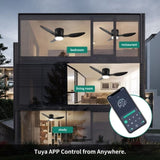 42" Smart Flush Mount Fans with Lights Remote,Quiet DC Motor,Outdoor Indoor Low Profile W2352P204479