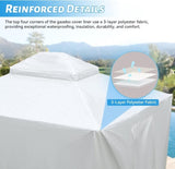 ZNTS 12'x12' Gazebo Cover for Hardtop Gazebos, Outdoor Universal Winter Gazebo Cover with Sidewalls and W1859P226063