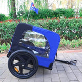 ZNTS Blue High Quality 16 inch air wheel Pet Bike Trailer for Dogs Foldable Bicycle Pet Trailer 69956740