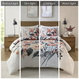 King/Cal King 3 Piece Floral Cotton Duvet Cover Set B035P148368