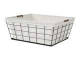 60L Rectangular Steel Laundry Basket, Black & Natural, Adult 78183959