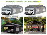 10x20 Heavy Duty Steel Canopy Tent with Roll-up Ventilated Windows, Garage Carport with Removable 83559031