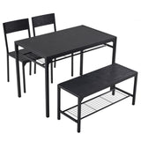 ZNTS Dining Table Set for 4, Kitchen Table with 2 Chairs and a Bench, 4 Piece Kitchen Table Set for Small 43714161