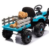 ZNTS Ride on Tractor with Trailer,12V Battery Powered Electric Tractor Toy w/Remote Control,electric car 17825451