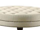 Oatmeal Cocktail Ottoman with Nailhead Trim B062P153810