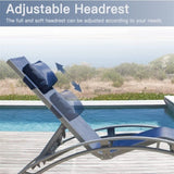 Outdoor Chaise Lounge Set of 2 Patio Recliner Chairs with Adjustable Backrest and Removable Pillow W1859109830