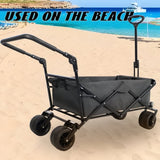 ZNTS Utility Park Garden Cart Tool Customized Color Folding Camping Trolley Outdoor Picnic Beach Wagon W321P190089