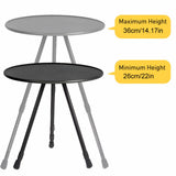 Outdoor camping round table, adjustable folding table, easy to carry, suitable for camping, BBQ, 47537072