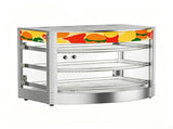 Food Warmer Cabinet with Curved Tempered Glass, Commercial Heated Display, 3 Tier Stainless Steel, 54462682