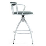 26'' Swivel Counter Height Bar Stool, Set of 2- Fabric Seat with Metal Frame, Modern Industrial 22087354
