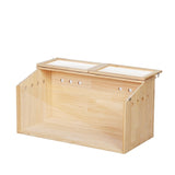 Middle Transparent Wooden Hamster Cage, Small Animal Habitat Hutch for Large Siberian W2181P156758