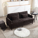 COOLMORE Mid Century Modern chenille Fabric Loveseat sofa, 2-Seat Upholstered Loveseat Sofa Modern W395P151900