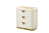 La Pierre Modern Style 3-Drawer Night stand Made with Wood and Gold Accents in Beige B009P270815