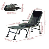 Camping Lounge Chair with Detachable Footrest, Portable Folding Reclining Camping Chair with W241106343