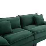 Corduroy Sofa Sleeper Couch Loveseat Sofa with Pillows Comfy Upholstered Deep Seat Sofa for W676P227343