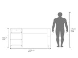 Computer Desk, 1 Drawer, 2 Shelves, Black B097P262381