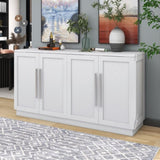 TREXM Sideboard Buffet Cabinet with Storage, Buffet Cabinet with Adjustable Shelves and Silver N715P192557K