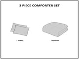 3 Piece Cotton Comforter Set with Chenille Tufting Navy Full/Queen B035128802
