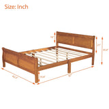 ZNTS Queen Size Wood Platform Bed with Headboard and Wooden Slat Support WF289142AAL