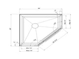 Goodyo 36 in. D x 36 in. W x 3.4 in. H Corner Drain Neo-Angle Shower Base Black, No Drain Kit D163147917