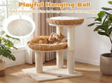 Multi-Level Cat Tree with 2 Wicker Baskets & Sisal Scratching Posts Indoor Cat Tower 01745223