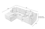 L-Shaped Cloud Sectional Sofa with Deep Seat,No Assembly Required,Modular Couches Sleeper for Living W2339P331509