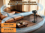 Black Portable Air Circulator Fan, 70&deg Horizontal Oscillation & 90&deg Tilt Fan with LED Touch 05523350