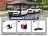 10'x20' Instant Pop Up Canopy Tent Black, 6 Panels 2 Doors 4 Mesh Windows, 28/22mm Powder Coated 43899525