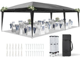 10'x20' Instant Pop Up Canopy Tent Black, No Sidewalls, 28/22mm Powder Coated Steel Frame, 10x20mm 10924017