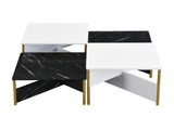 Modern Nesting Coffee Tables Set of 4 -Mid Century Modern Square Living Room Table, Free Adjustable N770P309785B