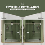 56"-60"W x 70"H Frameless Door, Sliding Door, Premium 5/16" Thick Tempered Glass W2011P198050