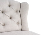 26.78'' seat height Vienna Contemporary Fabric Tufted Wingback Counter Stools, Set of 2, Beige N780P416105B