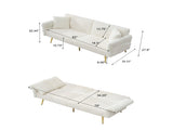 79 inch corduroy sofa bed, foldable double sofa bed with folding armrests, suitable for living rooms W2290P250580