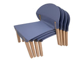 Summer - 4-Pack Grey Blue Chairs Red Oak Wood Legs & PP Seat, Indoor Dining & Living Room W3450P322868