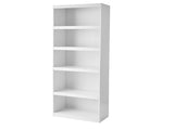 Framed 5-Shelf Bookcase with Adjustable Shelves, White 70436786