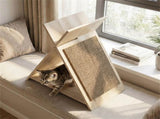 Multi-Functional Cat Scratcher - 18.5"x12"x21", Scratching Surface, Tunnel & Wooden Lounge 22813300