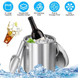 3L Ice Holder Ice Double-Wall Stainless Steel Insulated Ice Bucket 3L Ice Holder Ice 51296578