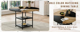 47.3-inch diameter modern splicing circular dining table - double-layer storage, wood and black W1151P268477