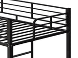 Black Twin Bunk Bed Square Tube High Guardrail Side Ladder Opening Iron Bed 85462110