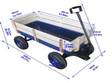 Outdoor Wagon All Terrain Pulling Wood Railing Air Tires Garden Cart W22740235
