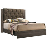 ZNTS Contemporary 1pc Queen Size Bed Bedroom Furniture Tufted Design Headboard Rubberwood 1pc Bedframe B011P236787