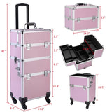 ZNTS 3 in 1 Aluminum Cosmetic Makeup Case Tattoo Box Pink 40894344