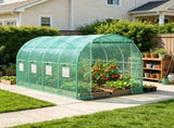15' x 7' x 7' Walk-in Tunnel Greenhouse, Portable Hot House with Galvanized Steel Hoops & 8 Roll-up 63333319